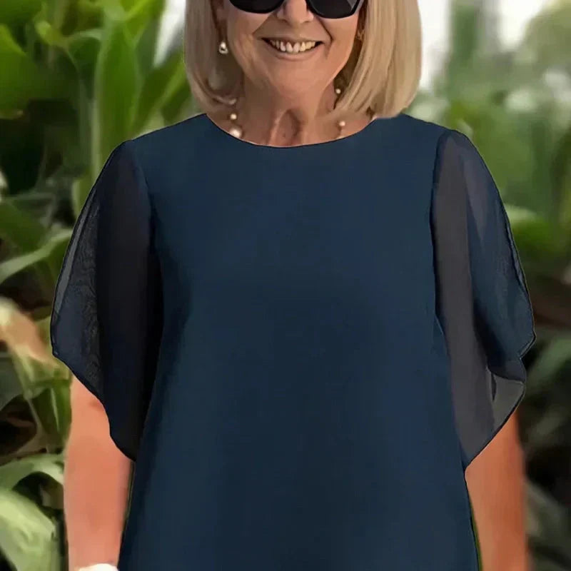 Noretta - Drapierter Hosenanzug mit weiter Hose