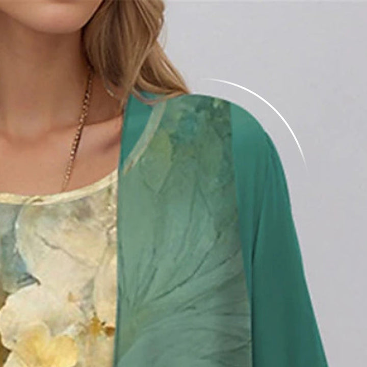 Delavelle - Elegantes Midi-Kleid-Set im Lagenlook