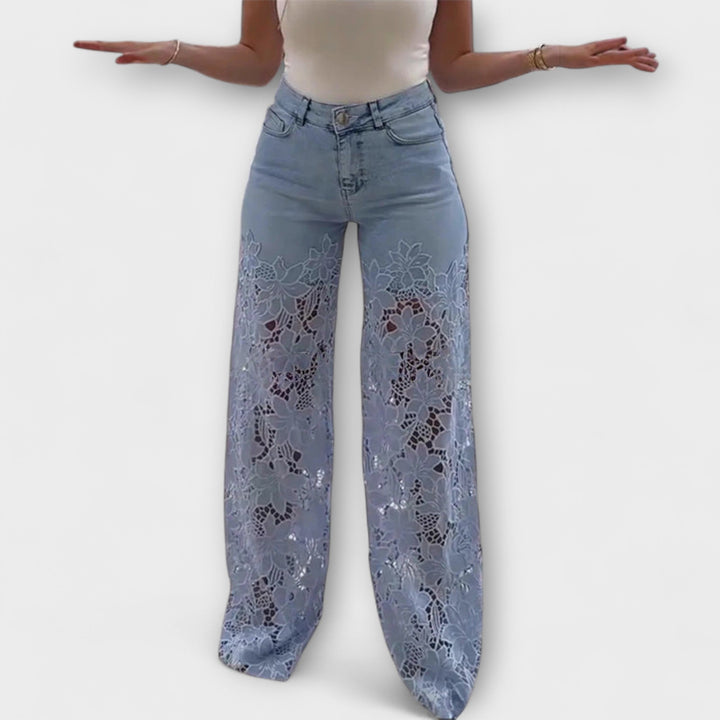Elenai - Premium Patchwork-Jeans mit Spitze