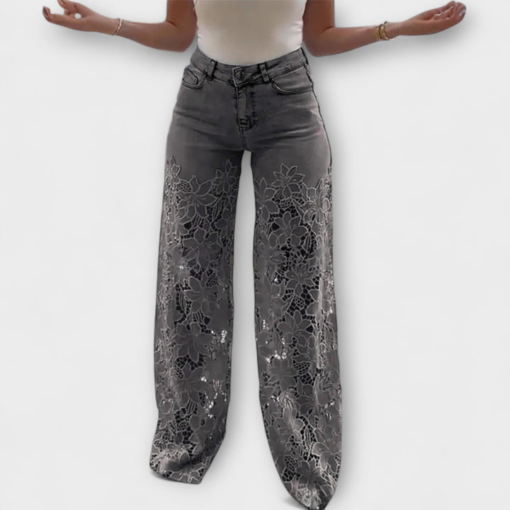 Elenai - Premium Patchwork-Jeans mit Spitze