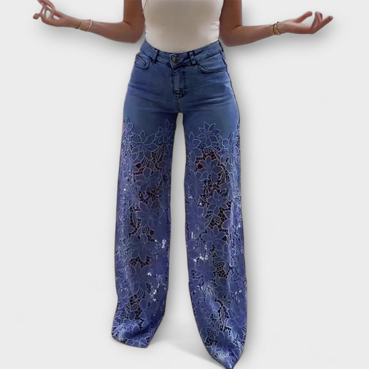 Elenai - Premium Patchwork-Jeans mit Spitze
