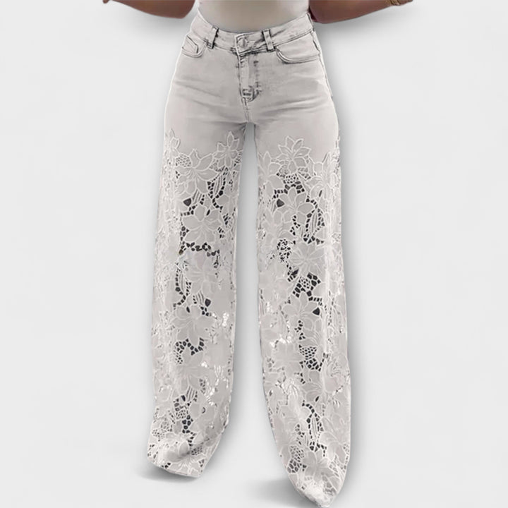Elenai - Premium Patchwork-Jeans mit Spitze