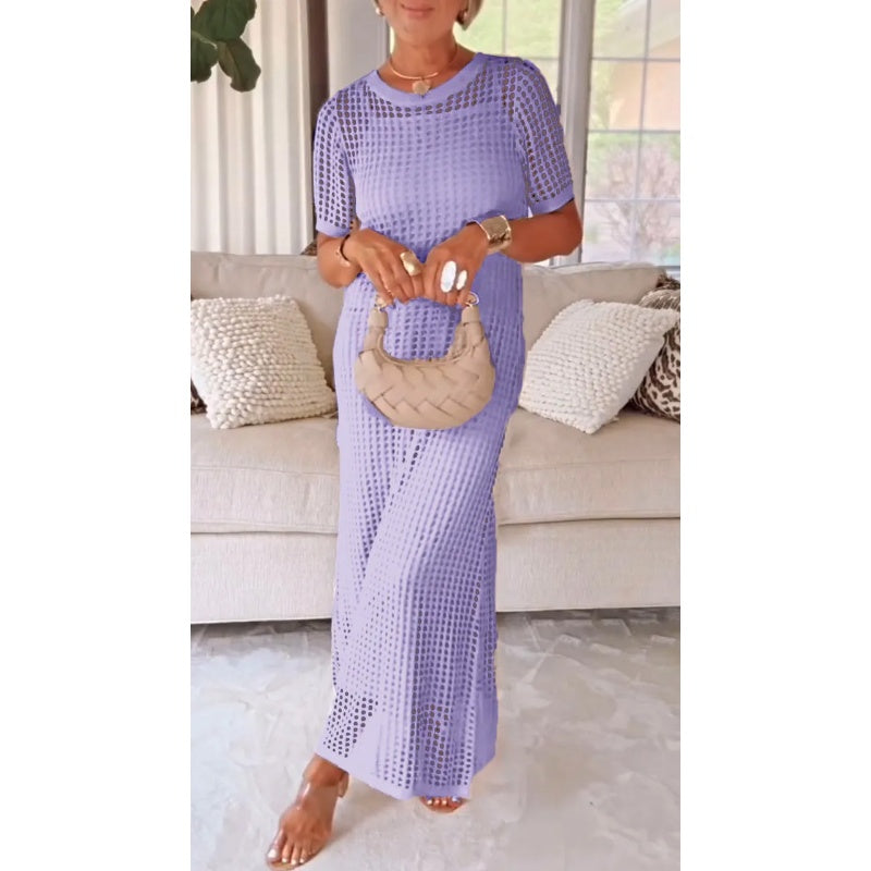 Jenae - Soft-Touch Stufen-Maxikleid