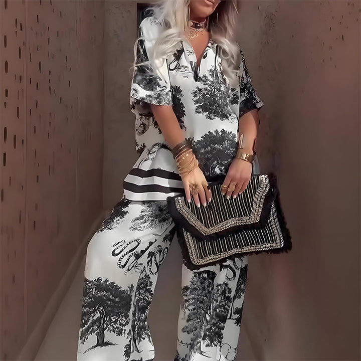 Adley - weitbeiniger Jumpsuit mit Blumenmuster