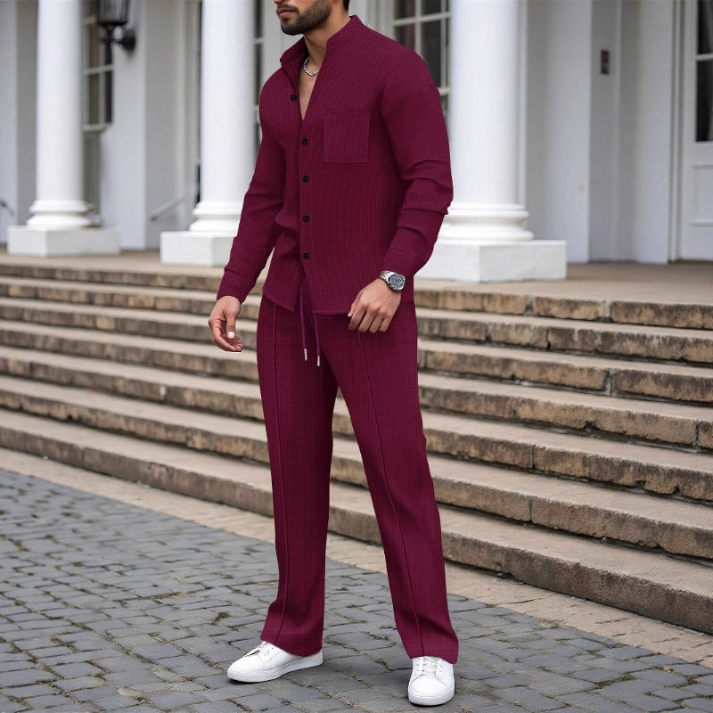 Blake - Waffelstrick-Shirt & Hosen-Set