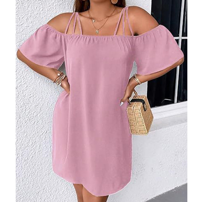 Alissia - Luftiges schulterfreies Kleid