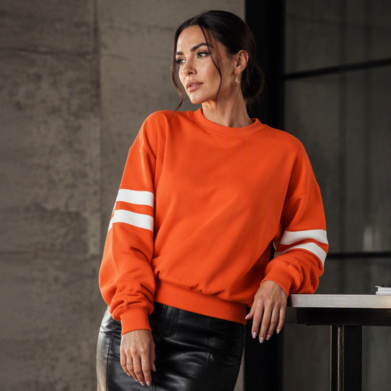 Anwynna - Sportives Sweatshirt mit Streifen an den Ärmeln