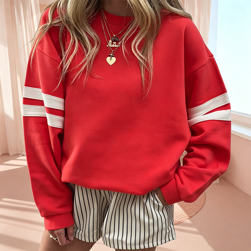 Anwynna - Sportives Sweatshirt mit Streifen an den Ärmeln