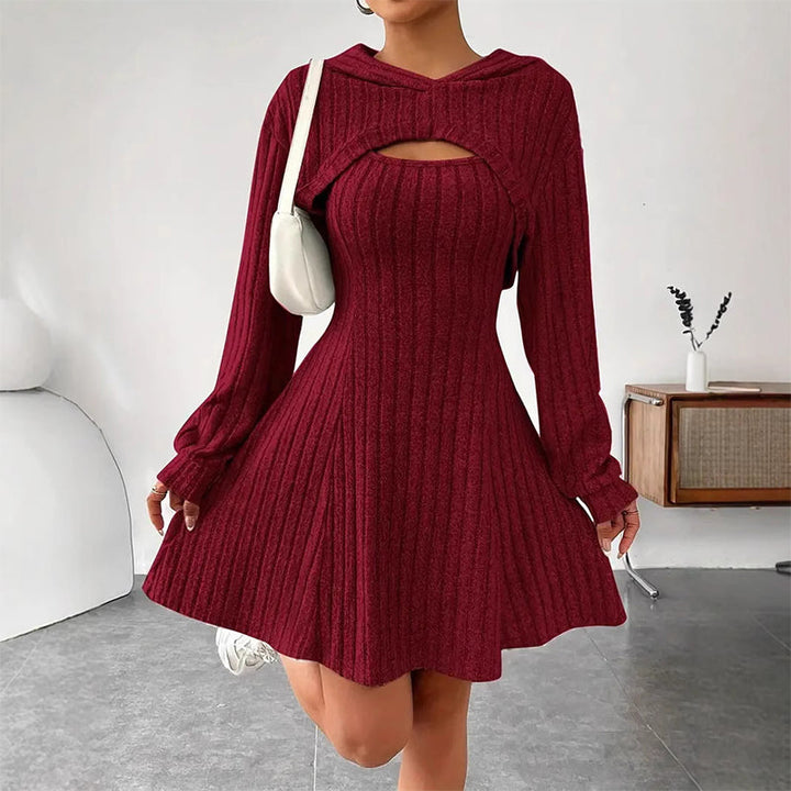 Mirellia - Strick-Minikleid mit Kapuze
