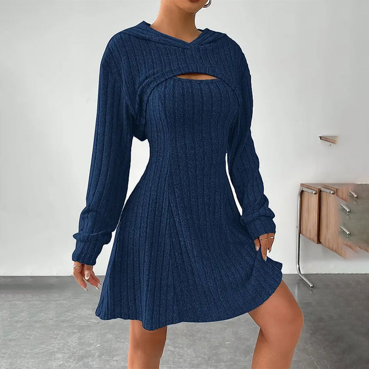Mirellia - Strick-Minikleid mit Kapuze