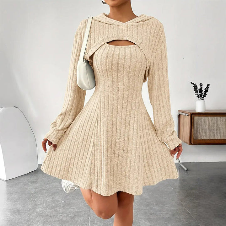 Mirellia - Strick-Minikleid mit Kapuze