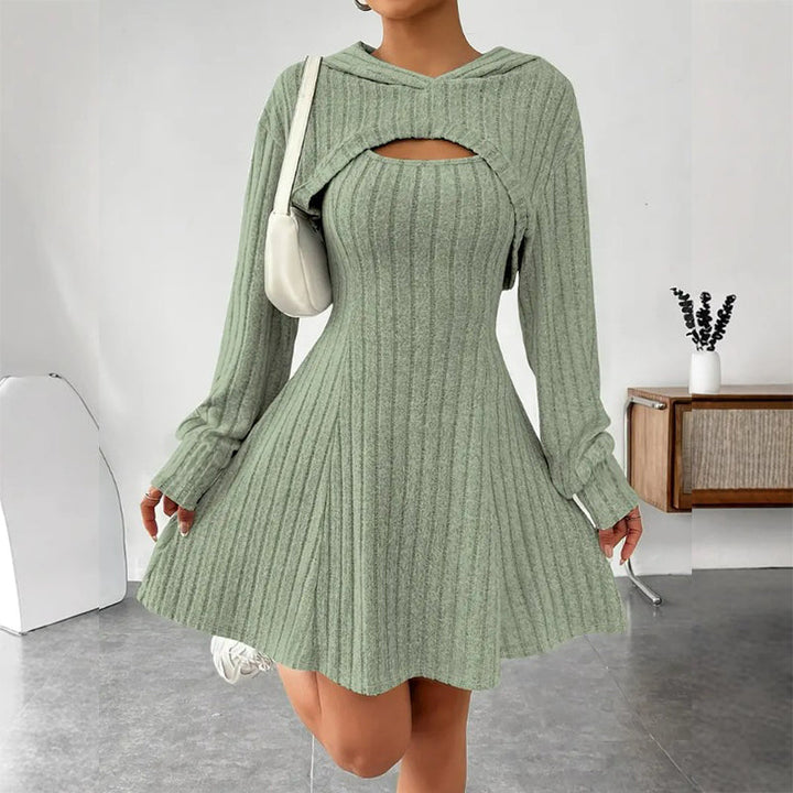 Mirellia - Strick-Minikleid mit Kapuze