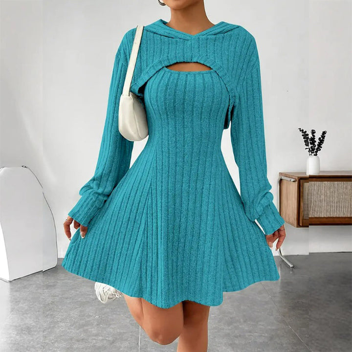Mirellia - Strick-Minikleid mit Kapuze