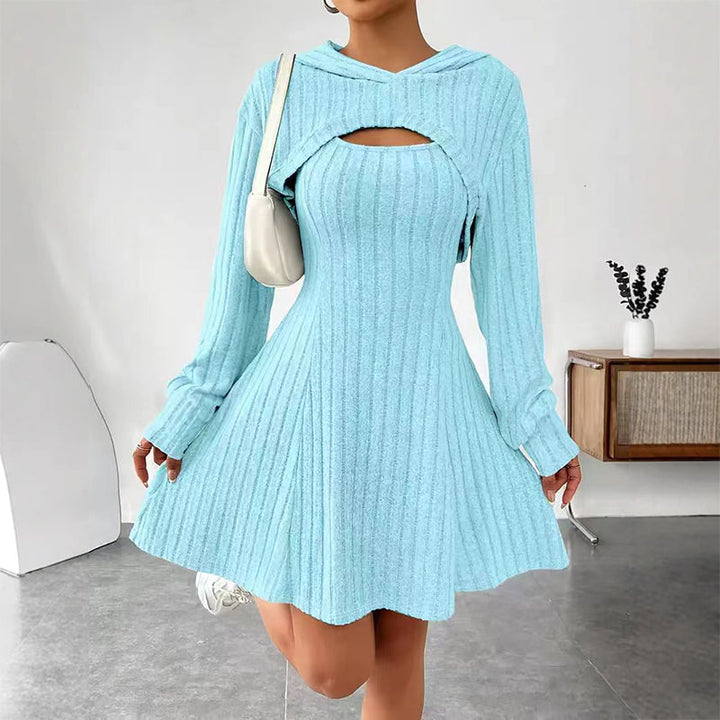 Mirellia - Strick-Minikleid mit Kapuze