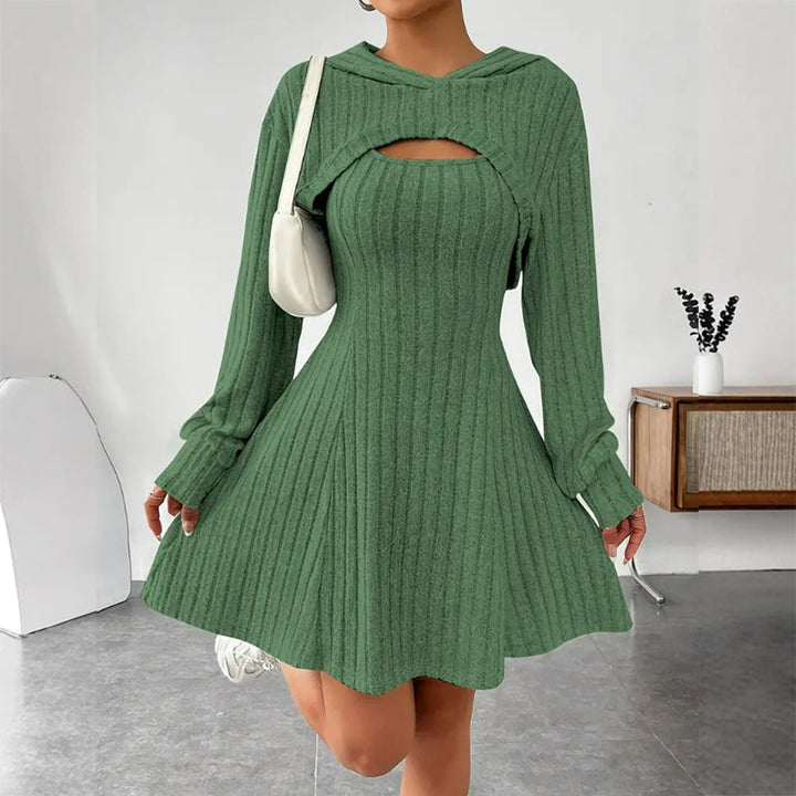 Mirellia - Strick-Minikleid mit Kapuze