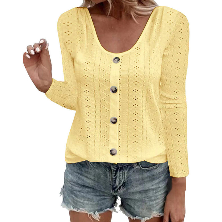 Aelwen - Soft-Touch-Bluse mit Rundhalsausschnitt