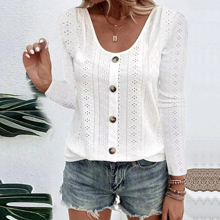 Aelwen - Soft-Touch-Bluse mit Rundhalsausschnitt