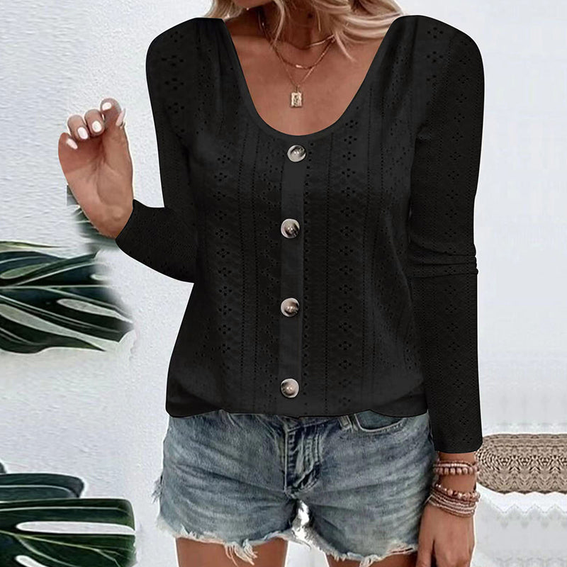 Aelwen - Soft-Touch-Bluse mit Rundhalsausschnitt