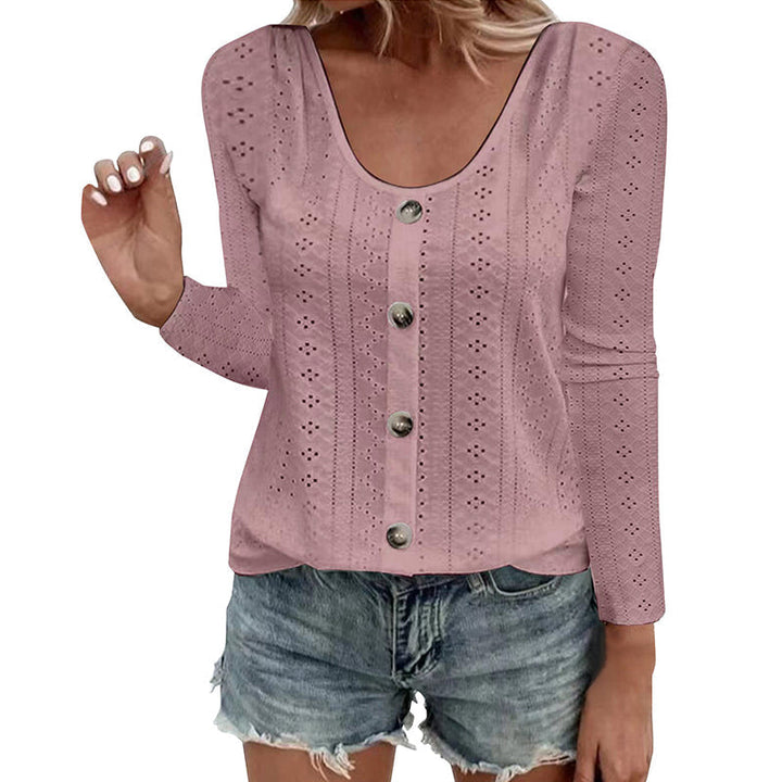 Aelwen - Soft-Touch-Bluse mit Rundhalsausschnitt