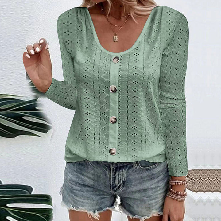 Aelwen - Soft-Touch-Bluse mit Rundhalsausschnitt