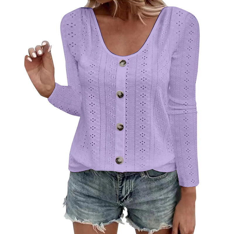 Aelwen - Soft-Touch-Bluse mit Rundhalsausschnitt