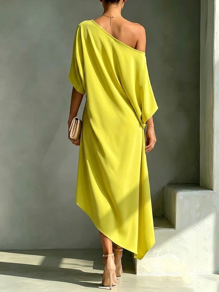 Erica - Fließendes One-Shoulder-Midikleid
