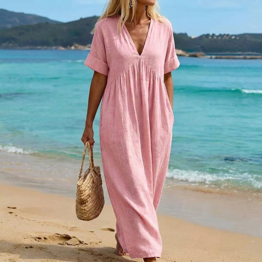 Paige - Weiches Leinen-Maxikleid