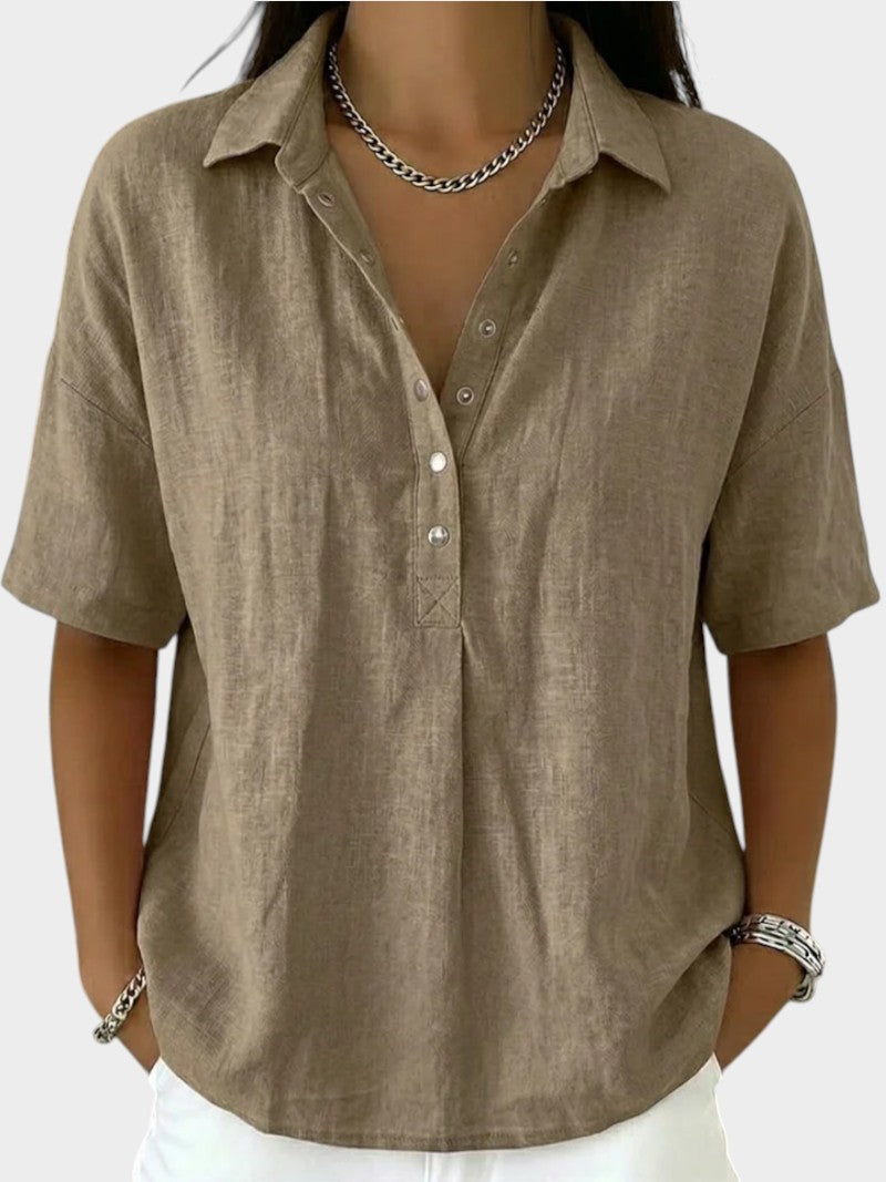 Alaira - Bluse mit V-Ausschnitt und weichem Griff