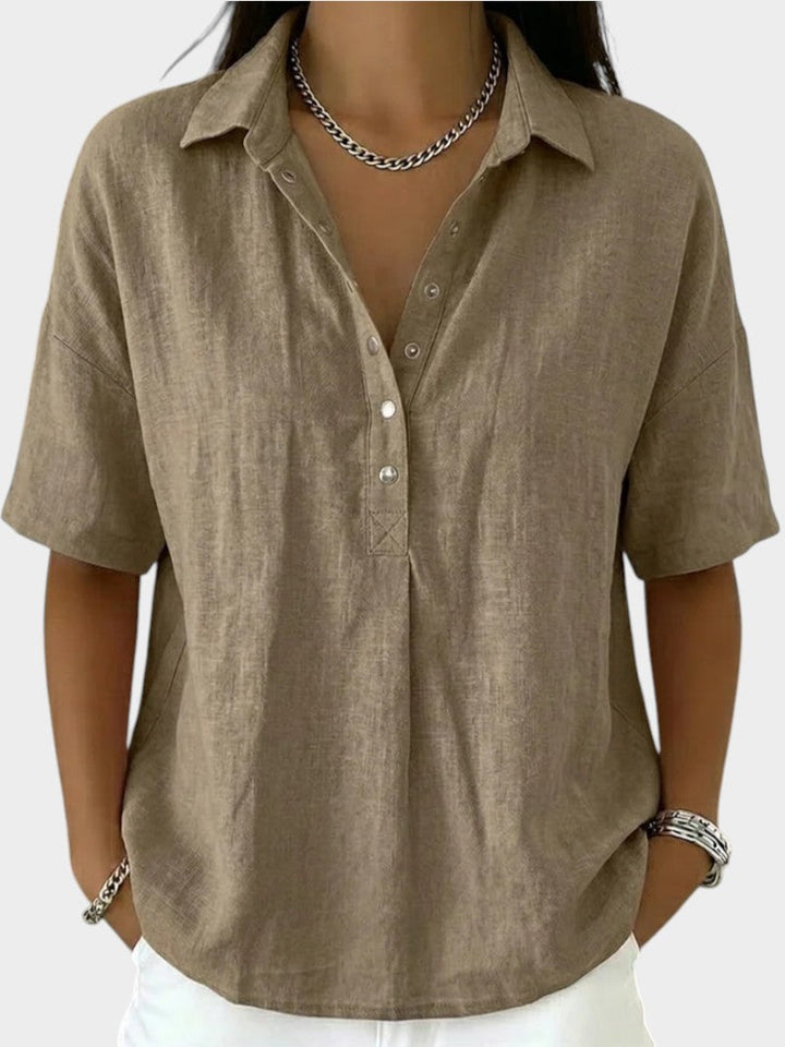 Alaira - Bluse mit V-Ausschnitt und weichem Griff
