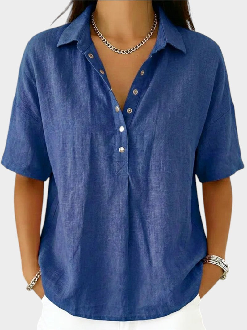 Alaira - Bluse mit V-Ausschnitt und weichem Griff