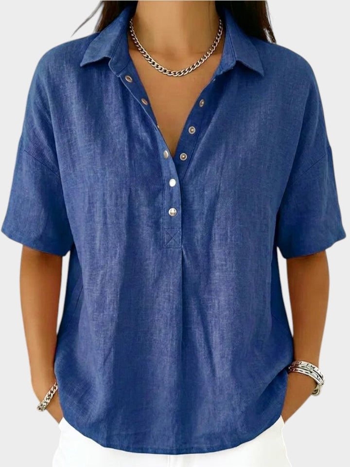 Alaira - Bluse mit V-Ausschnitt und weichem Griff