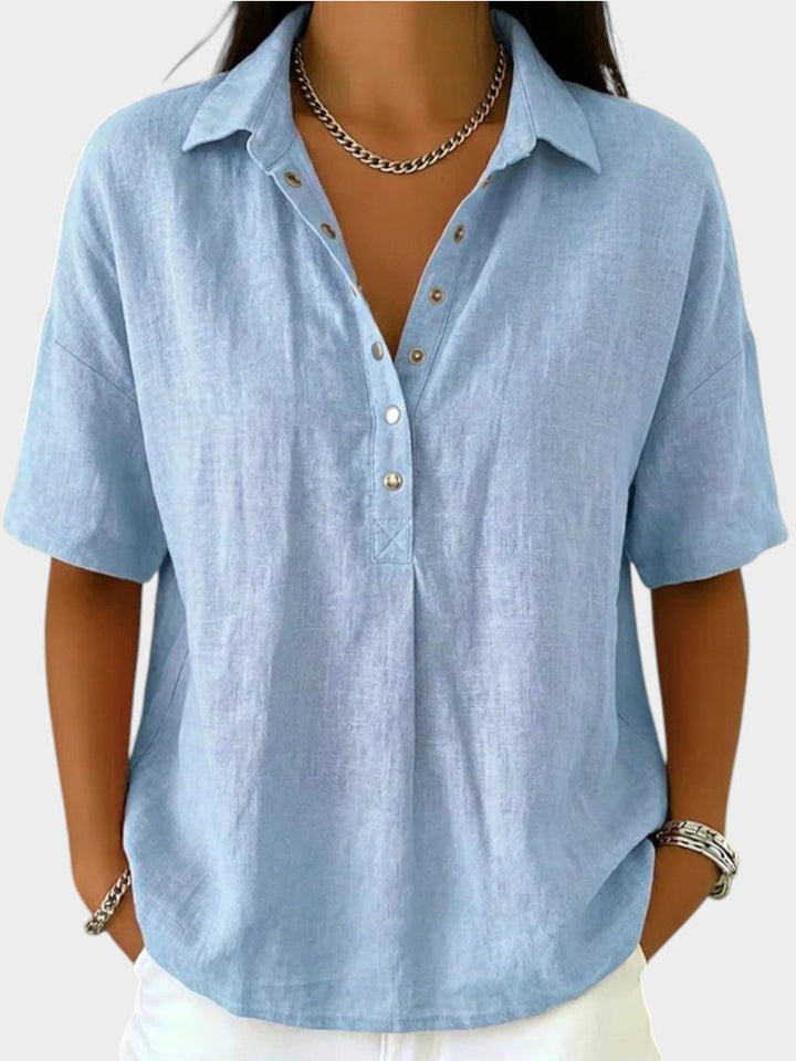Alaira - Bluse mit V-Ausschnitt und weichem Griff