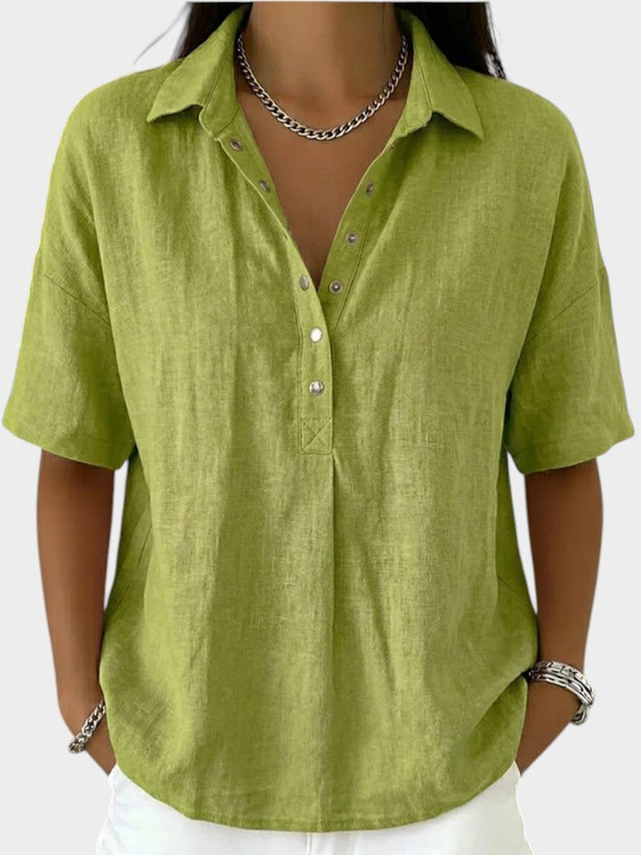 Alaira - Bluse mit V-Ausschnitt und weichem Griff