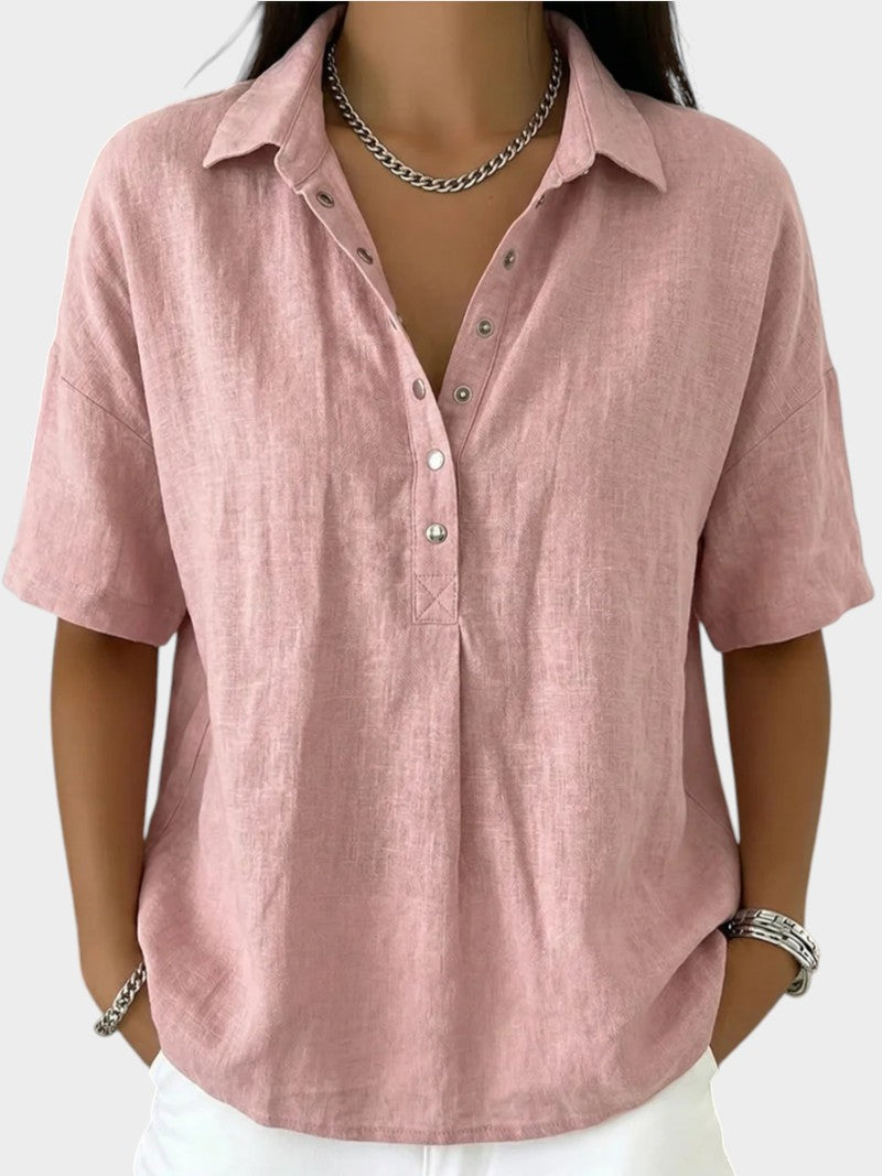 Alaira - Bluse mit V-Ausschnitt und weichem Griff