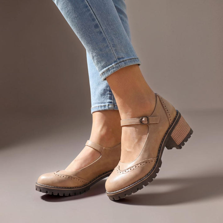 Ilyra - Blockabsatz-Schuhe mit Riemchen und Schnalle