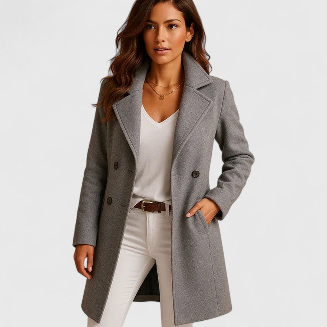 Nella - Langer Mantel mit Revers