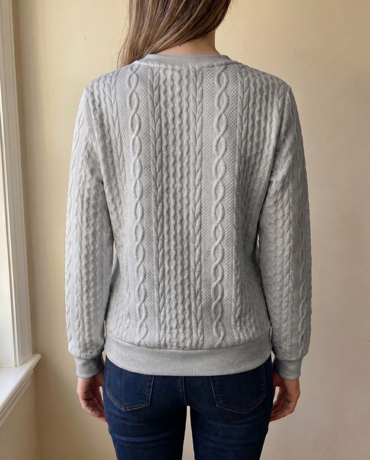 Darla - Strukturierter Zip-Pullover